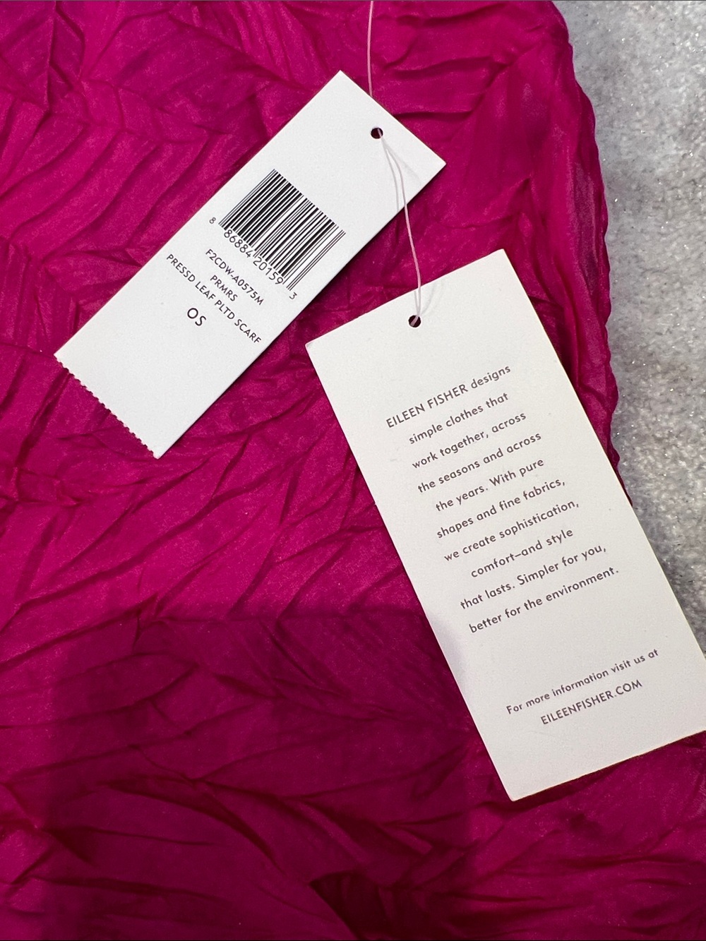 Eileen Fisher pressed lead pltd scarf in cross dyed whisper silk - Picture 2 of 4